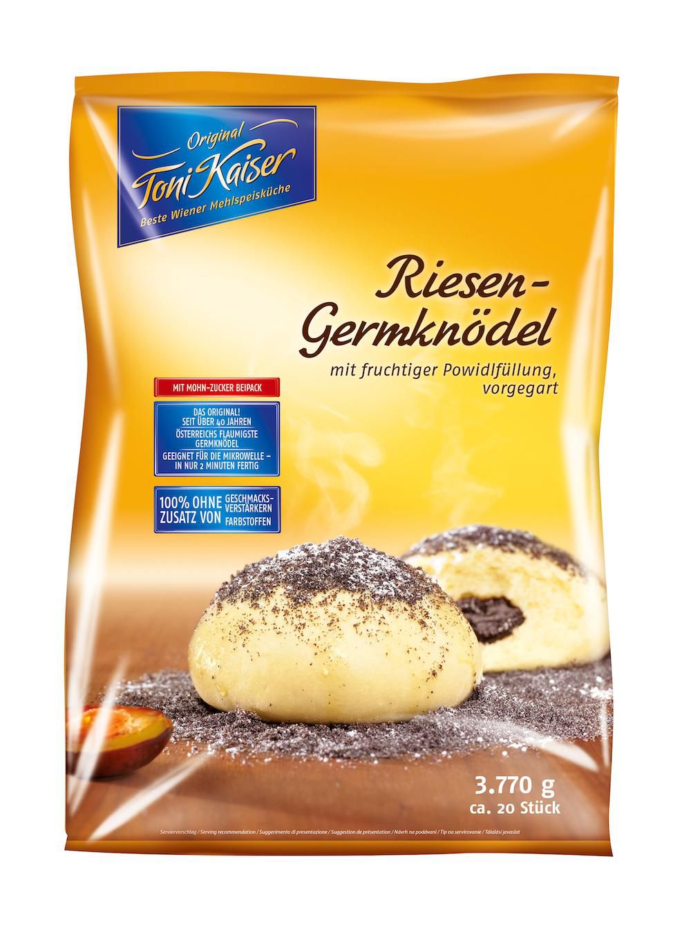 Riesen-Germknödel mit Powidlfülle 170 g 3x20 Stk