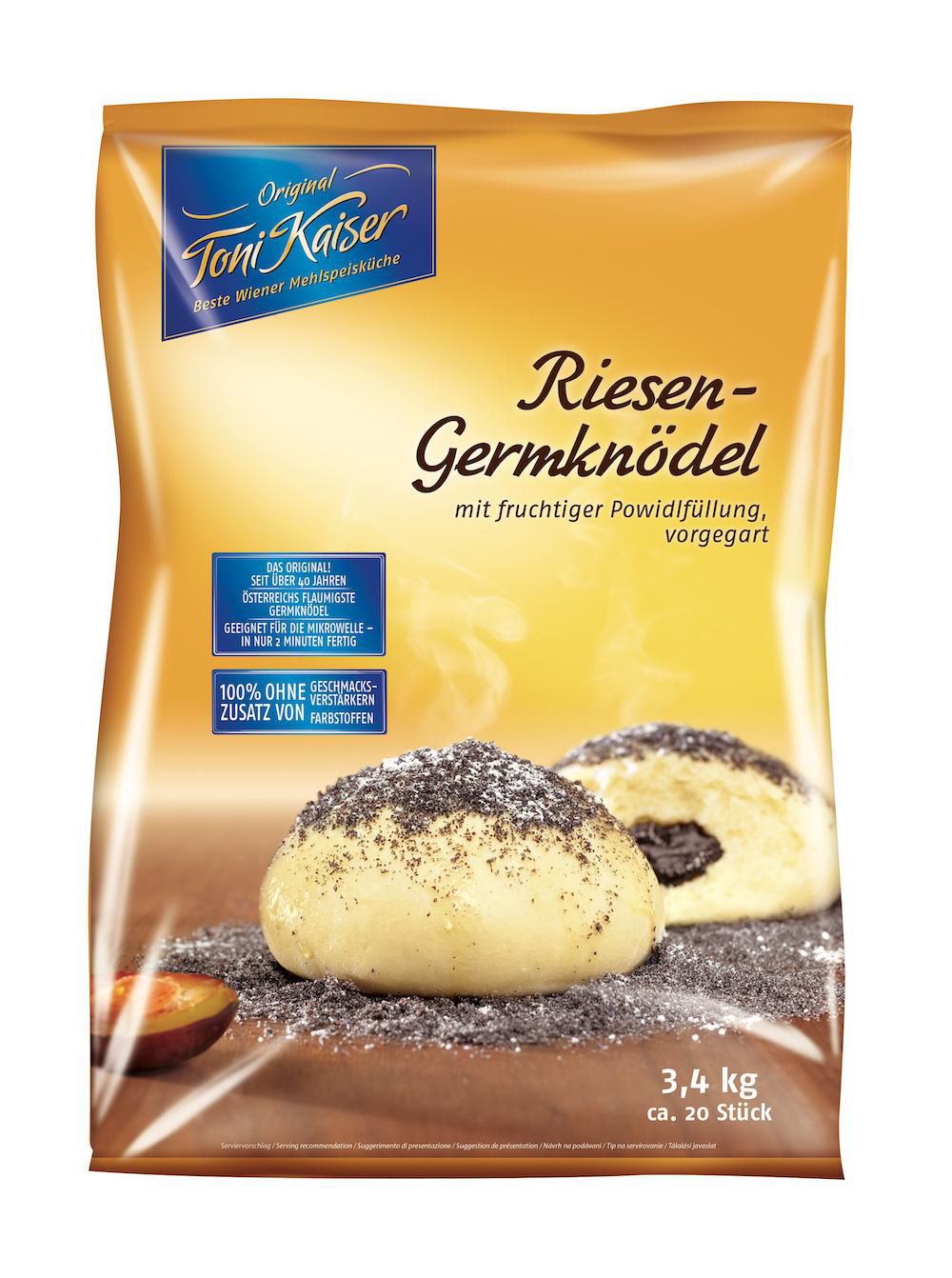 Riesen-Germknödel mit Powidlfülle 170g 3x20 Stk.