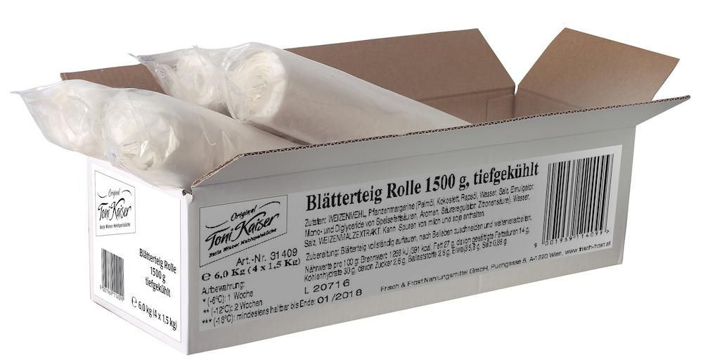 Blätterteig Rolle 4x1,5 kg